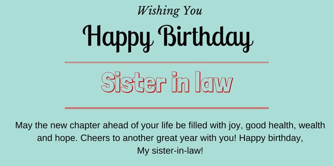 Happy Birthday Messages for Sister in Law