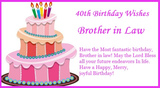 40th Birthday Wishes for Brother in Law